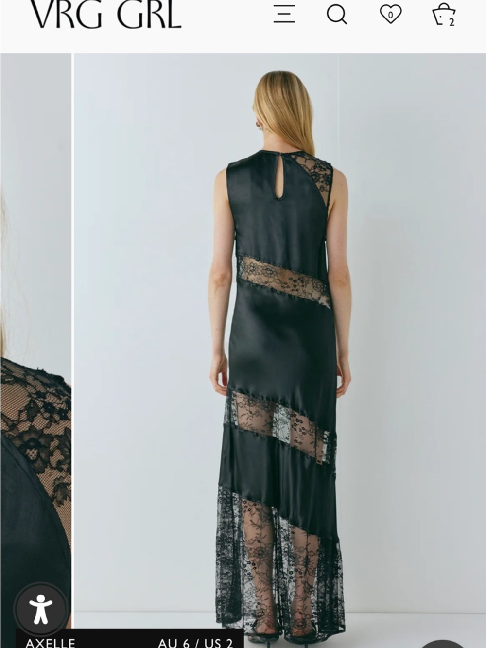 Sleeveless Black Lace-Panel Maxi Dress - Picture 7 of 7